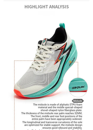 361 Degrees Flame 4.0 MIX Men Running Shoes Carbon Plate Racing Marathon Stable Rebound Wear-resistant Male Sneakers 672512204 PlatiNum
