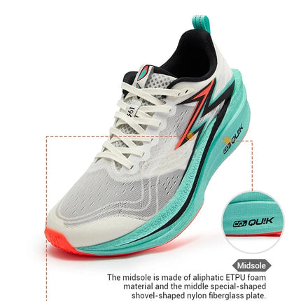 361 Degrees Flame 4.0 MIX Men Running Shoes Carbon Plate Racing Marathon Stable Rebound Wear-resistant Male Sneakers 672512204 PlatiNum
