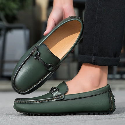 Mocassini in Pelle da Uomo Stile Britannico, Traspiranti, Slip-on, per Guida e Outdoor, Scarpe Casual Classiche Fatte a Mano, Design Elegante