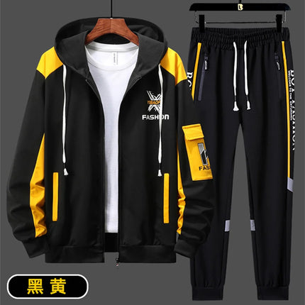 2027 New Style Men Cardigan and Pants Casual 2 Piece Set Sportswear Spring and Autumn Men's Clothing Printed Tracksuits Hoodies