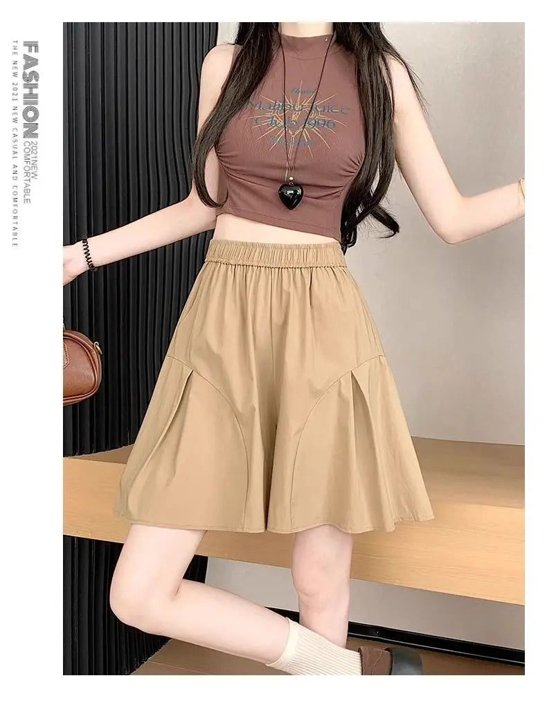 Shorts Womens Woolen High Waist Double Deck Winter Office Lady Mature Classic Elegant Commuter Flannel Warm Formal Workwear