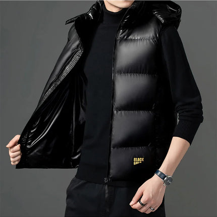 brand Men Vest down waistcoat winter sleeveless jacket men's lightweight waistcoat thick Sleeveless warm Waistcoat Man
