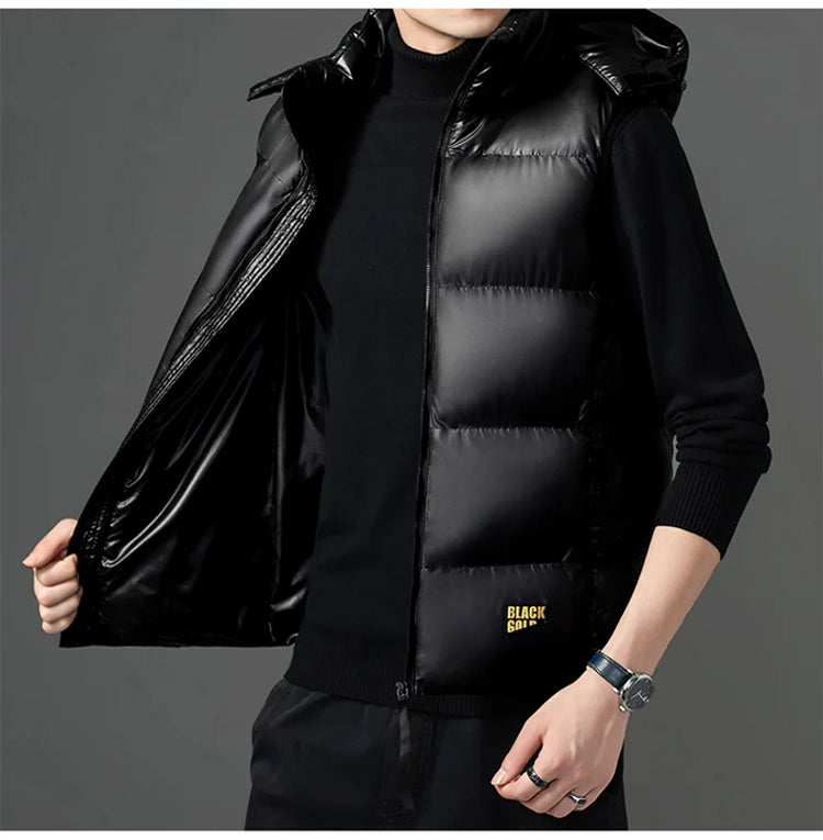 brand Men Vest down waistcoat winter sleeveless jacket men's lightweight waistcoat thick Sleeveless warm Waistcoat Man