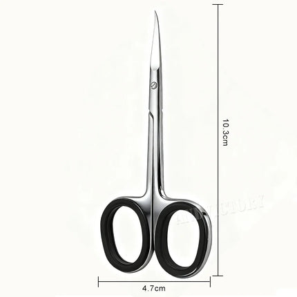 1Pcs Professional Stainless Steel Cuticle Scissors Extra Fine Curved Blade Manicure Scissors For Nail Eyelash Eyebrow Trimming Beauty Tools 2028