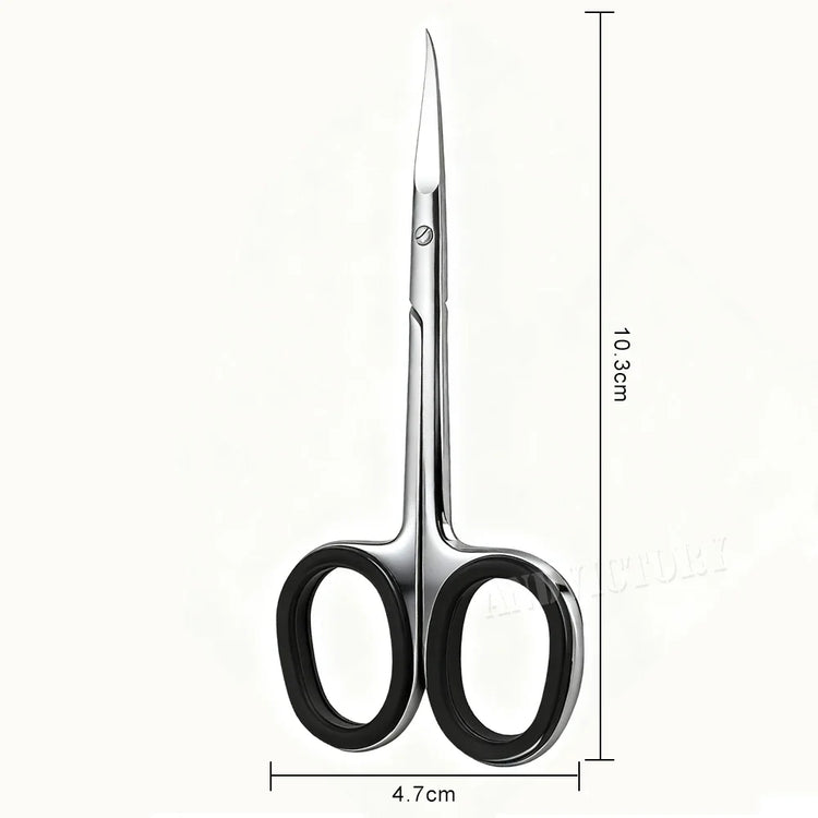 1Pcs Professional Stainless Steel Cuticle Scissors Extra Fine Curved Blade Manicure Scissors For Nail Eyelash Eyebrow Trimming Beauty Tools 2028