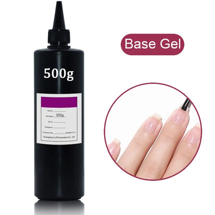 500/250g Base Gel No Wipe Top Coat High Quality Long Lasting Soak Off UV Gel Nail Polish Hybrid Gel Varnish Without Sticky Layer