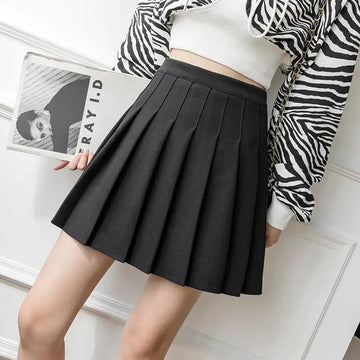 Autumn Winter Woolen Mini Pleated Skirts Women Fashion High Waist Loose A-Line Short Skirt Kawaii School Skater Falda Plisada PlatiNum