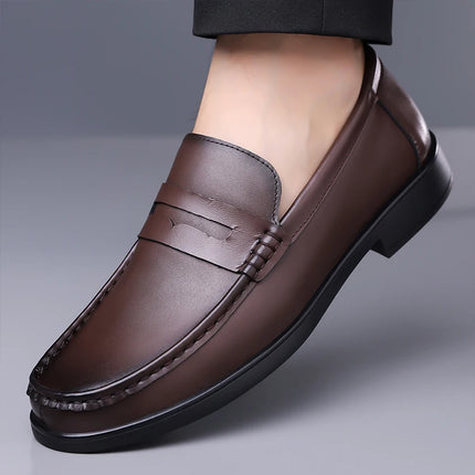 Mocassini in Pelle da Uomo Estate 2026, Scarpe Casual Slip-on Traspiranti, Comode per Camminare e per l'Ufficio