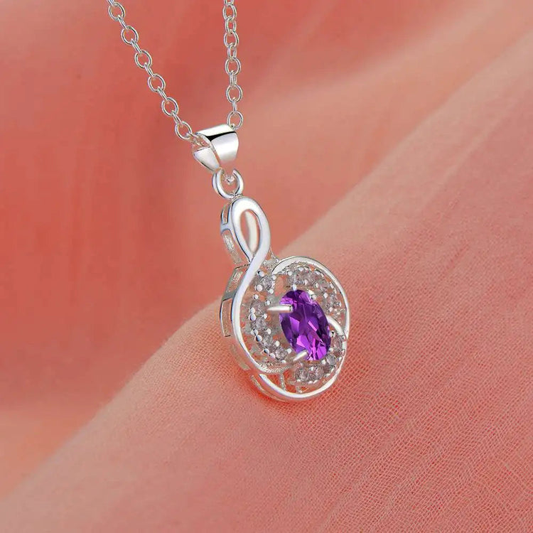 Collana con Ciondolo in Argento Sterling 925 con Zirconi per Donne, Gioielli di Alta Qualità per Matrimoni e Fidanzamenti, Regali di Moda per Feste PlatiNum