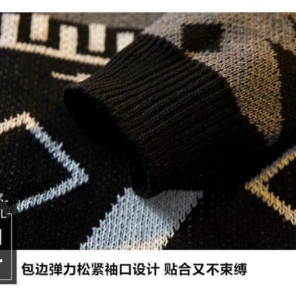 Autumn/winter New Fashion Thicken Warm Knitted Sweater Men's Casual Loose Sports Retro Plus Size High Quality Cardigan Sweater