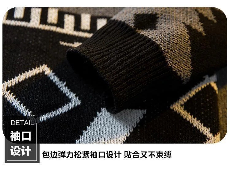 Autumn/winter New Fashion Thicken Warm Knitted Sweater Men's Casual Loose Sports Retro Plus Size High Quality Cardigan Sweater