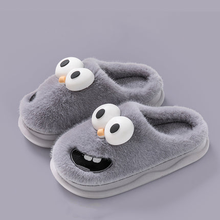 Nuovo simpatico cartone animato invernale suola morbida da uomo pavimento interno piattaforma antiscivolo diapositive calde pantofole di peluche scarpe casual in cotone per la casa maschile