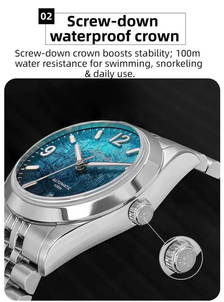 ADDIESDIVE 2026 New Men's Automatic Mechanical Watch 100m Waterproof Sapphire Crystal Calendar Super Luminous Dive Male Watches