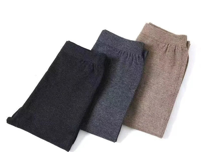 Women's Wool  Leggings Slim Pants High Waist  Autumn and Winter Cashmere Casual Knitted Pencil Pants Korean Thick Casual pants PlatiNum