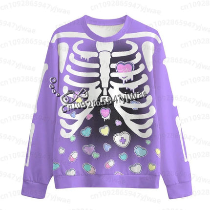26 Women Winter Halloween Harajuku Japanese Gothic Hip Hop Yami Kawaii Y2k Skull Print Girls Women Zip Hoodies Women Sweatshirt