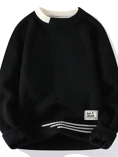 Men Vintage Twist Sweater Round Neck Male Fit Knitted Pullover Loose Harajuku Mens Retro Sweaters Multicolors