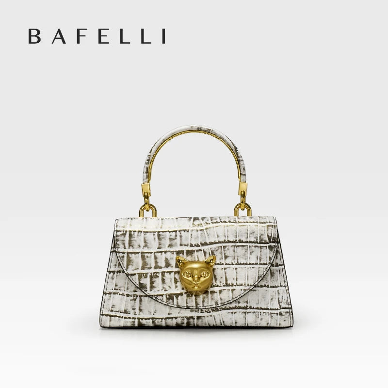 BAFELLI 2025 NUOVA BORSA DA DONNA DESIGNER ORIGINALE MARCA DI LUSSO CAT CASUAL STYLE TREND BORSA BORSA IN PELLE CROCODILE