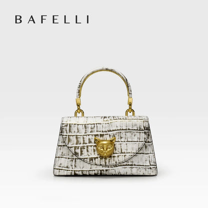 BAFELLI 2025 NUOVA BORSA DA DONNA DESIGNER ORIGINALE MARCA DI LUSSO CAT CASUAL STYLE TREND BORSA BORSA IN PELLE CROCODILE