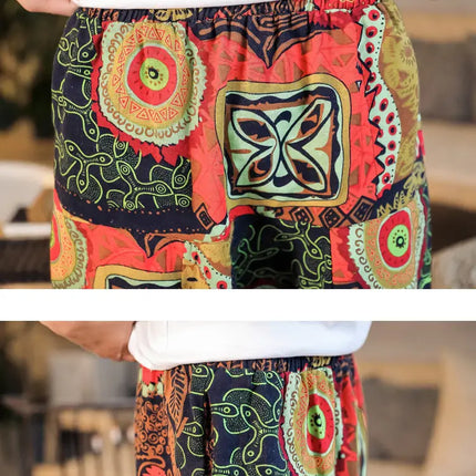 Pantaloni Harem da Uomo 2026 Stile Retrò con Stampa, Pantaloni Jogger Larghi e Comodi con Cavallo Ribassato, Stile Nepal Oversize, Pantaloni Casual da Uomo con Cavallo Ribassato