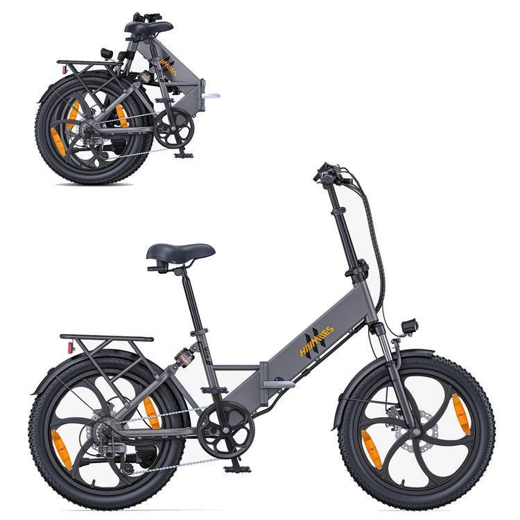 Bicicletta Elettrica Pieghevole HillMiles Mile2 per Adulti, Motore 250W, Batteria 36V13AH, Bici Elettrica da Città per Pendolari, Pneumatici Fat da 20 Pollici