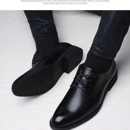 Scarpe Formali da Uomo in Pelle Traspirante con Design Traforato, Casual Estive a Punta Tonda e Tacco Basso, Comode da Indossare