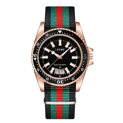 Nuovo orologio da calendario con cinturino in nylon da uomo alla moda, lussuoso e semplice orologio al quarzo con luce notturna per uomo d'affari e donna platinumshop