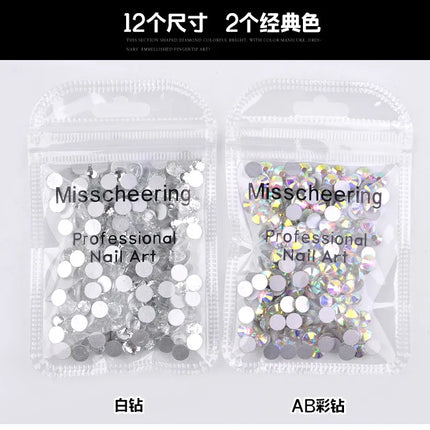 144/288 /1440pcs SS3-SS50 Crystal AB Clear Nail Rhinestones Non Hotfix Flat Back Stones DIY Strass Nail Art Decor Accessories
