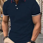Top a maniche corte da uomo T-shirt casual quotidiana a maniche corte con risvolto casual a maniche corte T-shirt casual da uomo