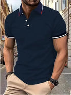 Top a maniche corte da uomo T-shirt casual quotidiana a maniche corte con risvolto casual a maniche corte T-shirt casual da uomo