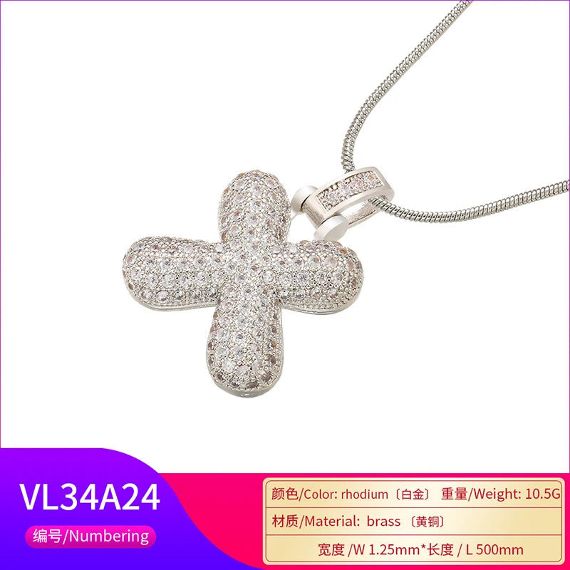 ZHUKOU Colore argento Bubble lettere iniziali collane 26 lettere pendenti collane per le donne Ottone CZ Gioielli all'ingrosso VL34