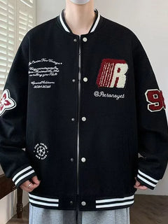 2026 Spring New Coat Boys Embroidered Baseball Jacket Fashionable and Versatile Trendy Youth Autumn Wear