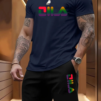 Completo Sportivo Estivo da Uomo per Spiaggia, Casual, per Basket e Attività all'Aperto, Comodo Set Due Pezzi con T-Shirt Larga alla Moda e Pantaloncini platinumshop