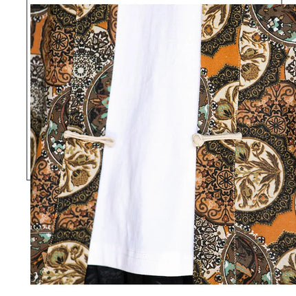 Camicie in Lino Stile Etnico con Stampa Yukata per Uomo e Donna, Abbigliamento Asiatico, Kimono Giapponese Harajuku, Camicie Retrò da Uomo
