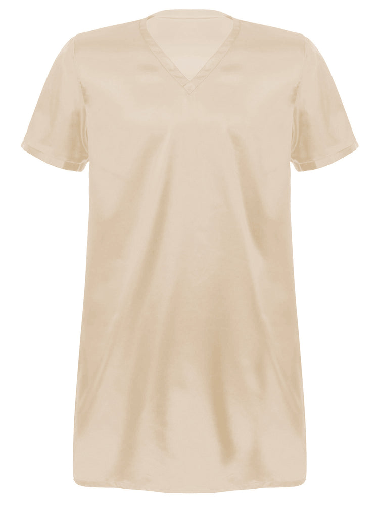 Donna uomo pigiama in raso di seta pigiameria maniche corte camicia da notte Kimono accappatoio abito da notte accappatoio camicia da notte estiva Homewear