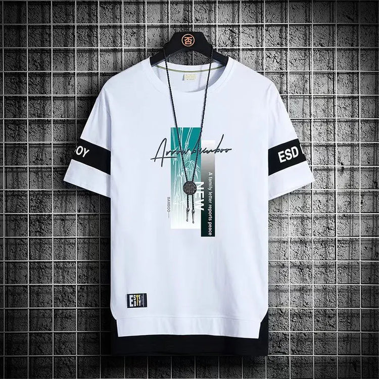 2025 T-shirt da uomo nuove Moda coreana Estate Manica corta Stampa T-shirt da uomo Casual Harajuku A