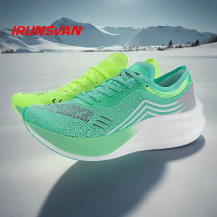 IRUNSVAN Christmas Limited Edition FullLength Carbon Plate Running Shoes TwoToneUnisex Ultrallightweight  Comfortable 24025 PlatiNum