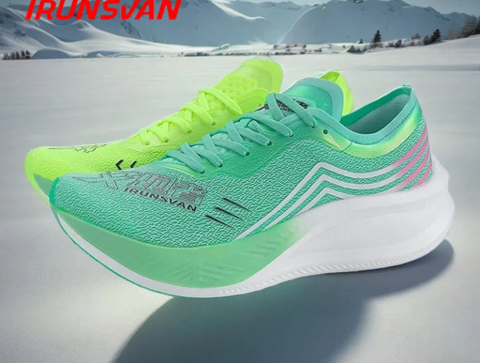 IRUNSVAN Christmas Limited Edition FullLength Carbon Plate Running Shoes TwoToneUnisex Ultrallightweight  Comfortable 24025 PlatiNum