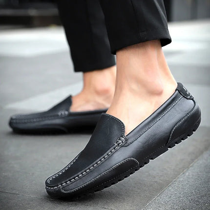 Mocassini in Pelle Traspirante, Scarpe Casual da Uomo, Slip-on Formali Italiane, Chaussure Homme