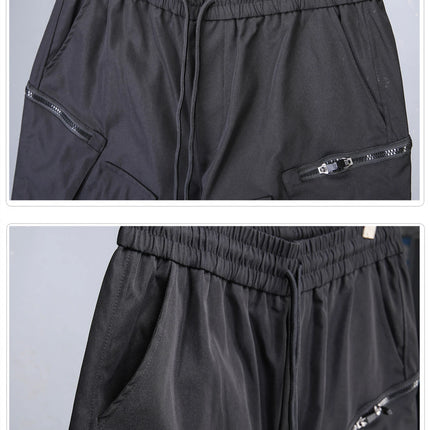 2026 New Streetwear Joggers Pants Men's Multi-Pockets Tactical Cargo Pant Black Utility Work Elastic Waist Casual Trousers