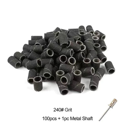 Nail Sanding Ring Bands 80/120/180/240 Grit Electric Manicure Drill Grinding Heads UV Gel Polish Removal Pedicure Abrasive Tools 2028