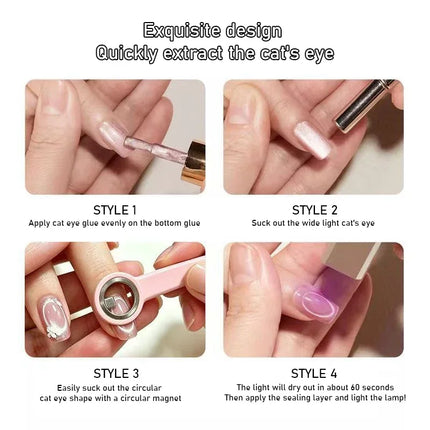 ail Magnet Ring Magnetic Tool with Handle for Cat Eye Gel Polish DIY Nail Art Manicure Tools 2028