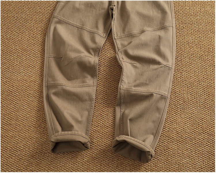 Autumn And Winter New American Retro 100% Cotton Multi-pocketed Washed Old Straight Casual Pants Loose Fashion Cargo Trousers