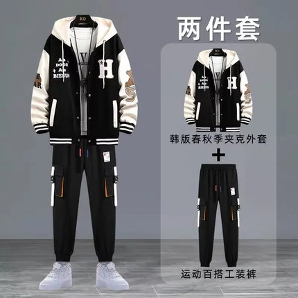 2022 Spring Autumn Men's Sets Print Tracksuit Men 2 Pieces Set Hoodies+Sweatpants Japan Fashion Men Clothing Jogging Sets Men