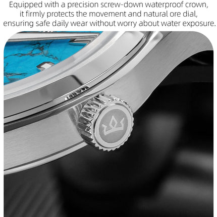 AddiesKIN K010 Turquoise Dial Automatic Mechanical Watch 20Bar Waterproof Sapphire Glass 9015 Movement BGW9 Luminous Men's Watch