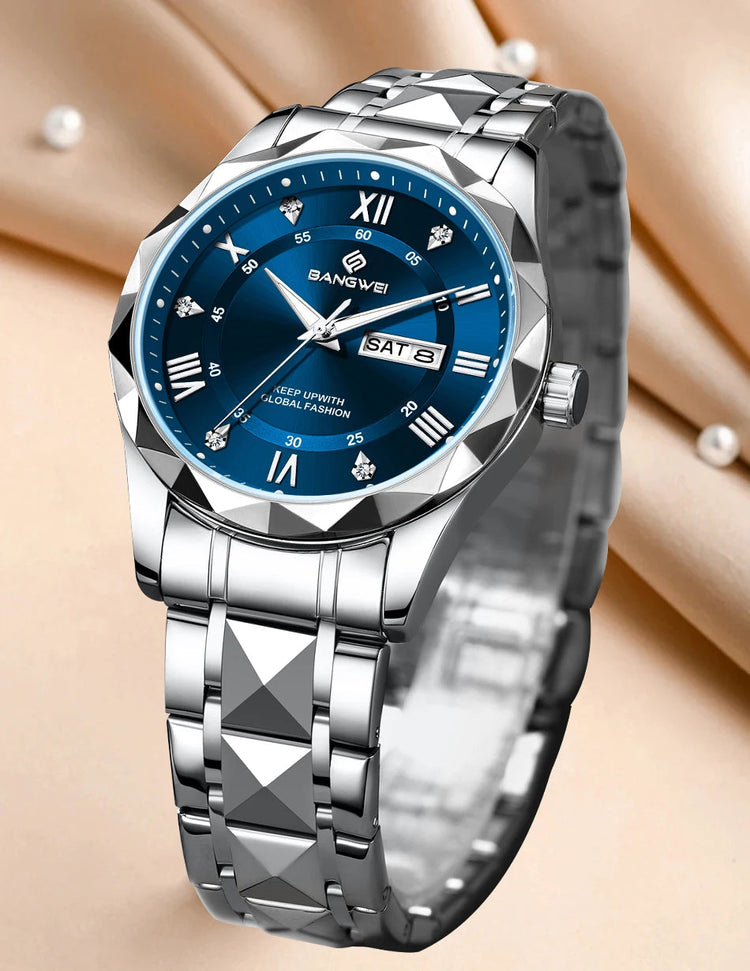 BANGWEI Orologio da donna Orologio di moda classico elegante di lussoBusiness Casual Data Orologi da donna al quarzo luminoso impermeabile in acciaio inossidabile platinumshop