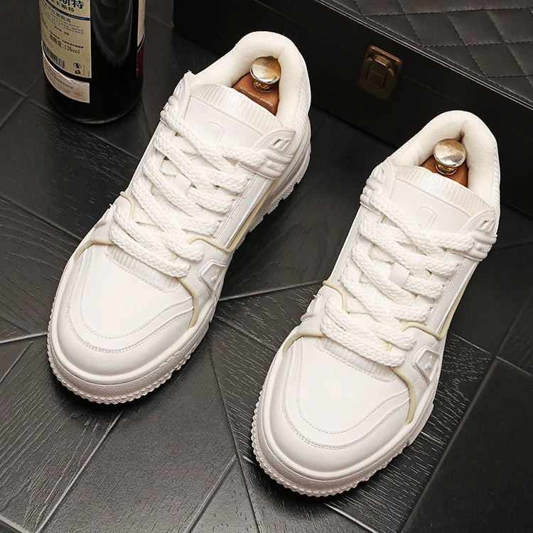 New Men White Red Breathable Pattern All Match Brand Shoes Causal Flats Loafers Sports Walking Sneakers Zapatos Hombre