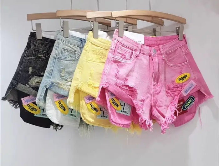 Pantaloncini Estivi in Denim con Frange per Ragazze, Nuovi Stili alla Moda, Versatili e Personalizzati, Shorts Strappati Trendy da Donna