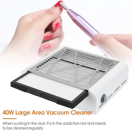 Nail Dust Collector Machine With Filter 40W 4500 RPM Nail Dust Extractor Cleaner Suction Fan Machine