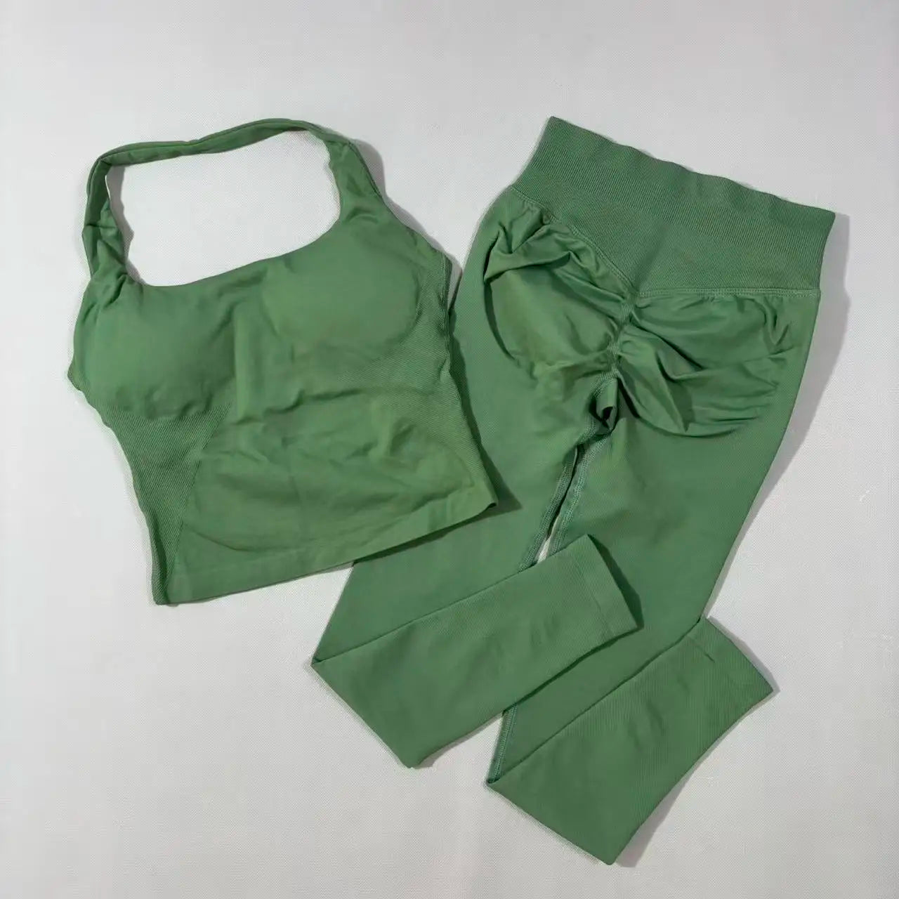 Yoga Gym Set 2 Piece Women Strappy Yoga Bra Top Workout Scrunch Shorts Sports Suit Fitness Clothes Seamless Yoga