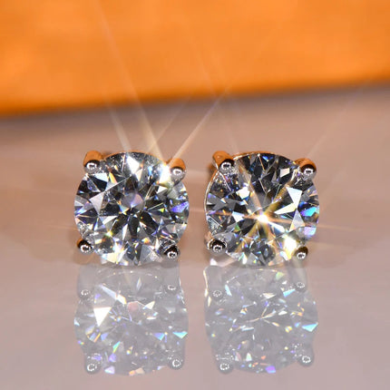 IOGOU 3mm/4mm/5mm/6.5mm/8mm/9mm/10mm/11mm Certificato D VVS1 Moissanite Orecchini con perno 925 Orecchini in argento per le donne Uomini Gioielli platinumshop